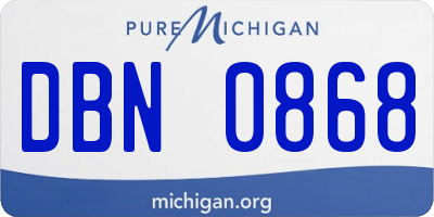 MI license plate DBN0868