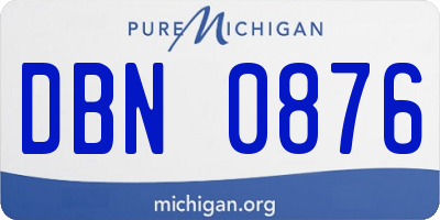 MI license plate DBN0876