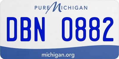 MI license plate DBN0882