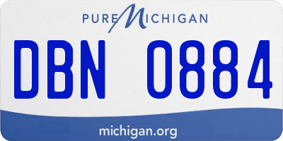 MI license plate DBN0884