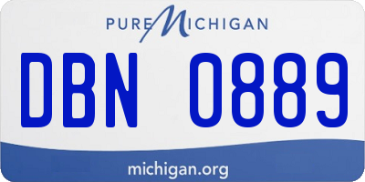 MI license plate DBN0889