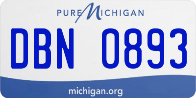 MI license plate DBN0893