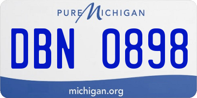 MI license plate DBN0898