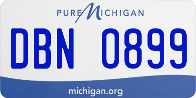 MI license plate DBN0899