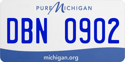 MI license plate DBN0902