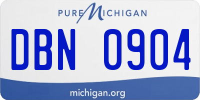 MI license plate DBN0904
