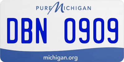 MI license plate DBN0909