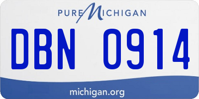 MI license plate DBN0914