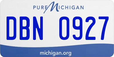MI license plate DBN0927