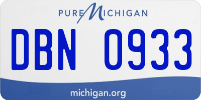 MI license plate DBN0933