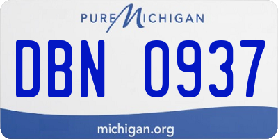 MI license plate DBN0937