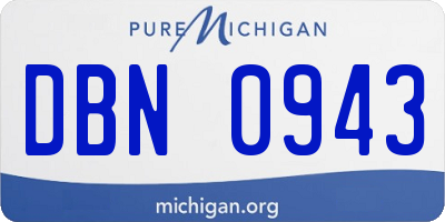 MI license plate DBN0943