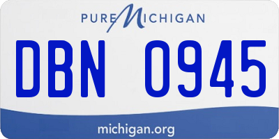 MI license plate DBN0945