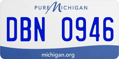MI license plate DBN0946