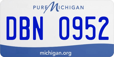 MI license plate DBN0952