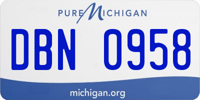 MI license plate DBN0958