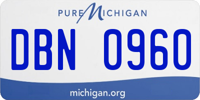 MI license plate DBN0960