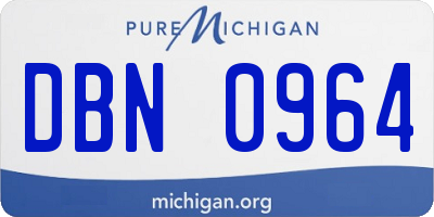 MI license plate DBN0964