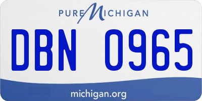 MI license plate DBN0965