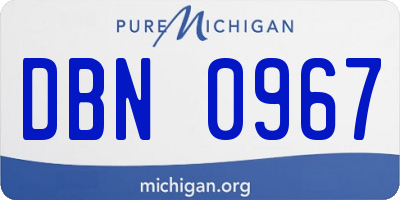 MI license plate DBN0967