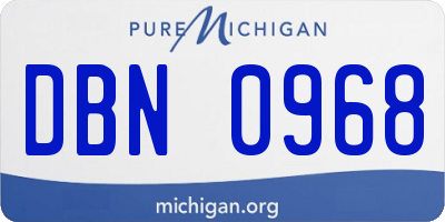 MI license plate DBN0968
