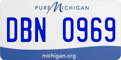 MI license plate DBN0969