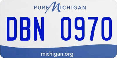 MI license plate DBN0970