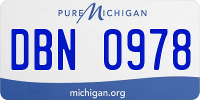 MI license plate DBN0978