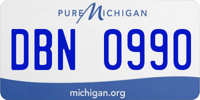 MI license plate DBN0990