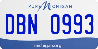 MI license plate DBN0993