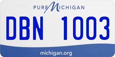 MI license plate DBN1003
