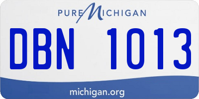 MI license plate DBN1013