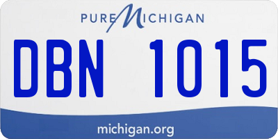 MI license plate DBN1015