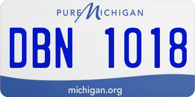 MI license plate DBN1018