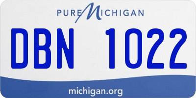 MI license plate DBN1022