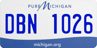 MI license plate DBN1026
