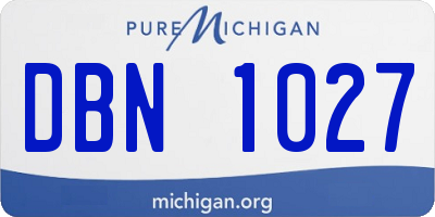 MI license plate DBN1027