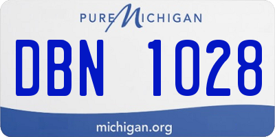 MI license plate DBN1028