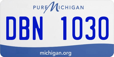 MI license plate DBN1030