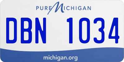 MI license plate DBN1034