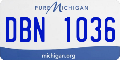 MI license plate DBN1036