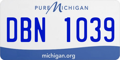 MI license plate DBN1039