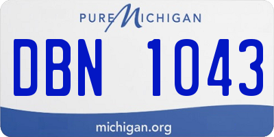 MI license plate DBN1043