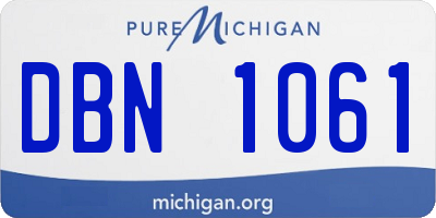 MI license plate DBN1061