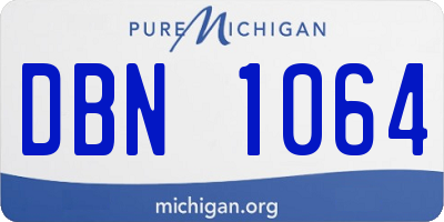 MI license plate DBN1064