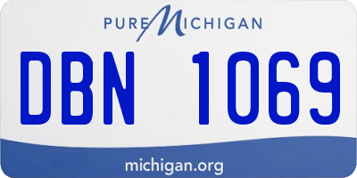 MI license plate DBN1069