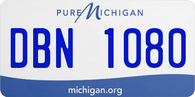 MI license plate DBN1080