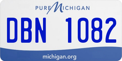 MI license plate DBN1082