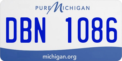 MI license plate DBN1086