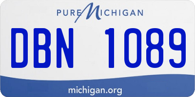 MI license plate DBN1089